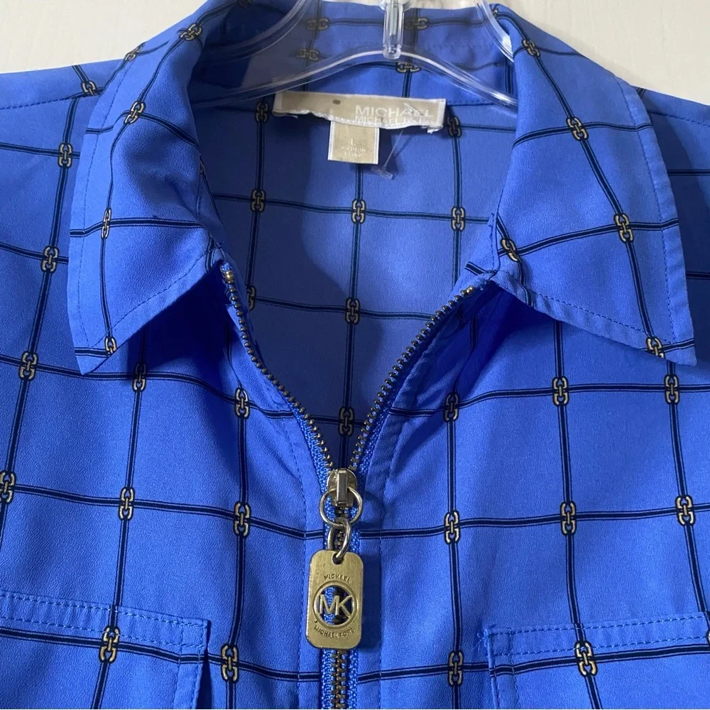 MIchael Kors • Chain Link Window Plaid Full Zip Shacket - Picture 2 of 10